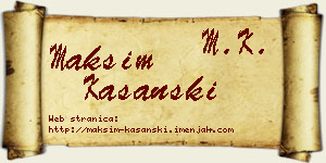 Maksim Kašanski vizit kartica